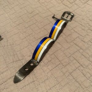 Gucci Vintage Stripe- Blue, Yellow, White Bracelet